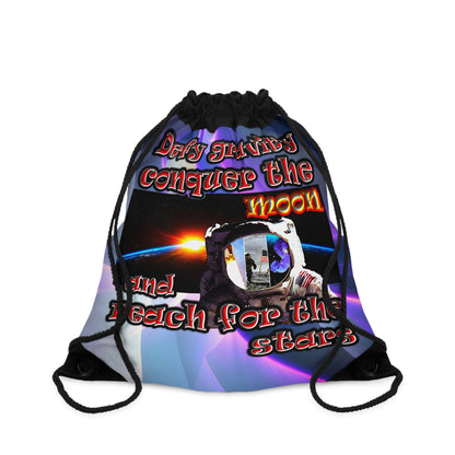defy conquer reach - Drawstring Bag (grey-pink wave)