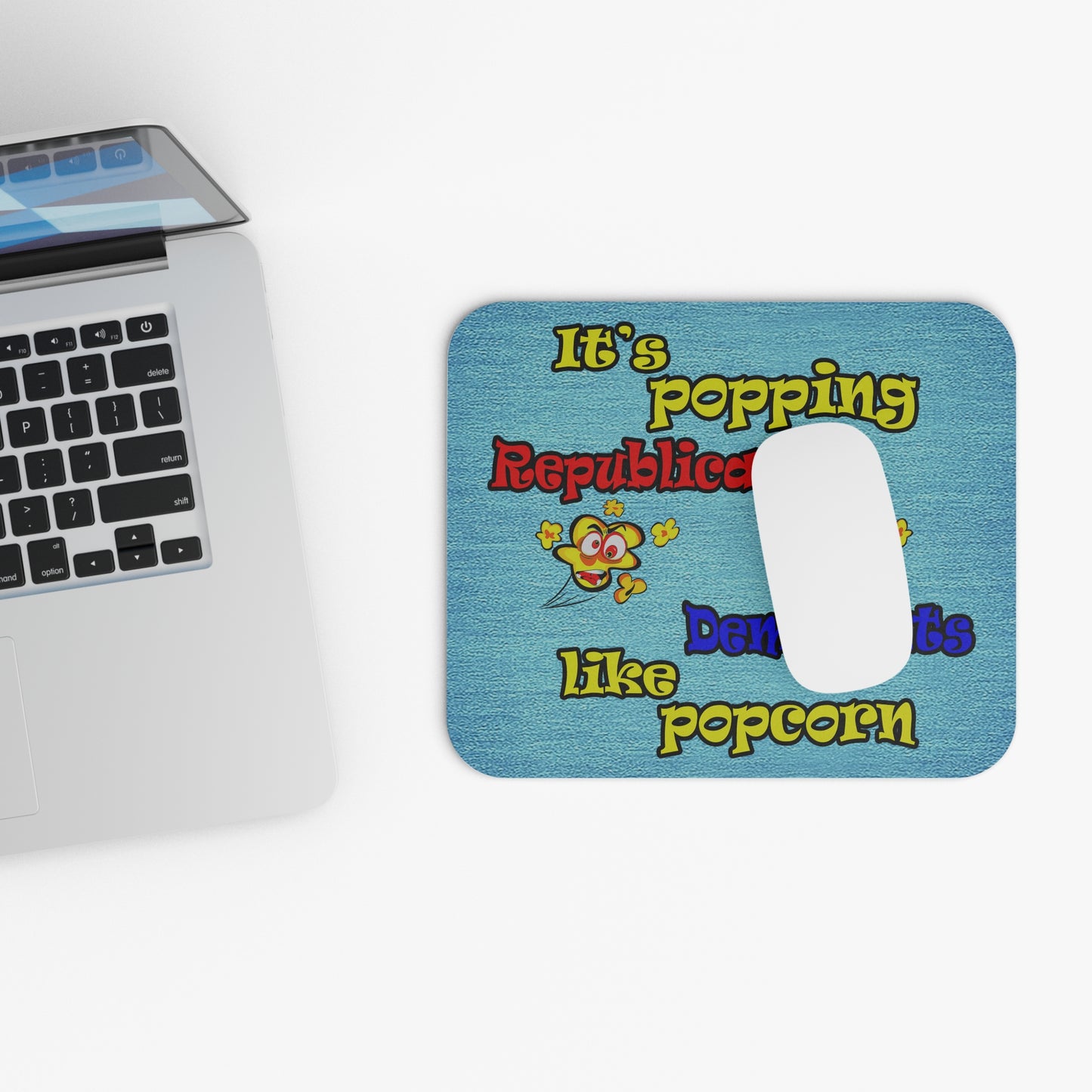 popping like popcorn - Mouse Pad (Rectangle) (faded blue)