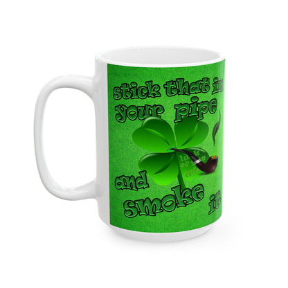 celtics logo - White Mug (green turf)