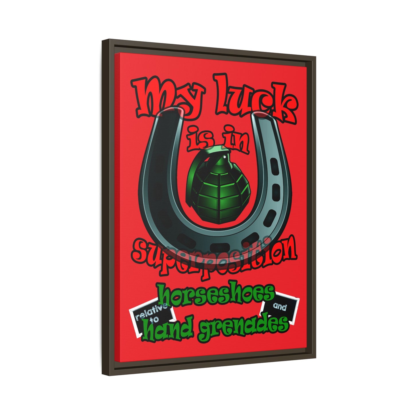 my luck - framed canvas art (red)