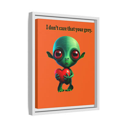 I don't care that your grey - framed canvas art (orange)
