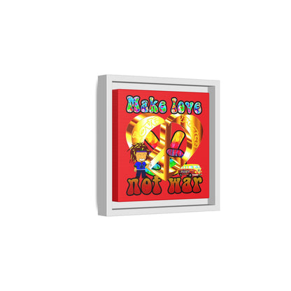 love peace - framed canvas art (red)