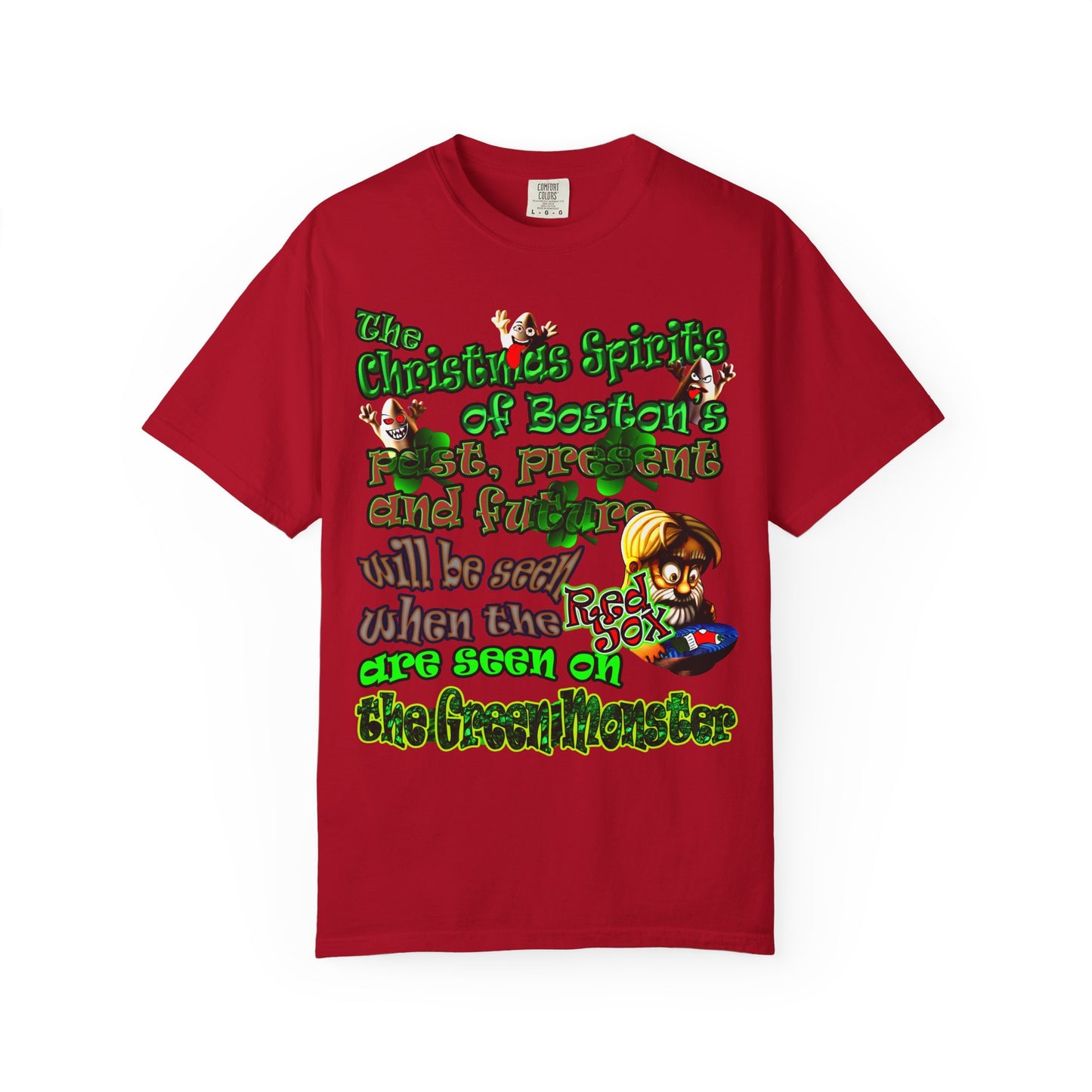 christmas spirits of boston - Unisex Garment-Dyed T-shirt