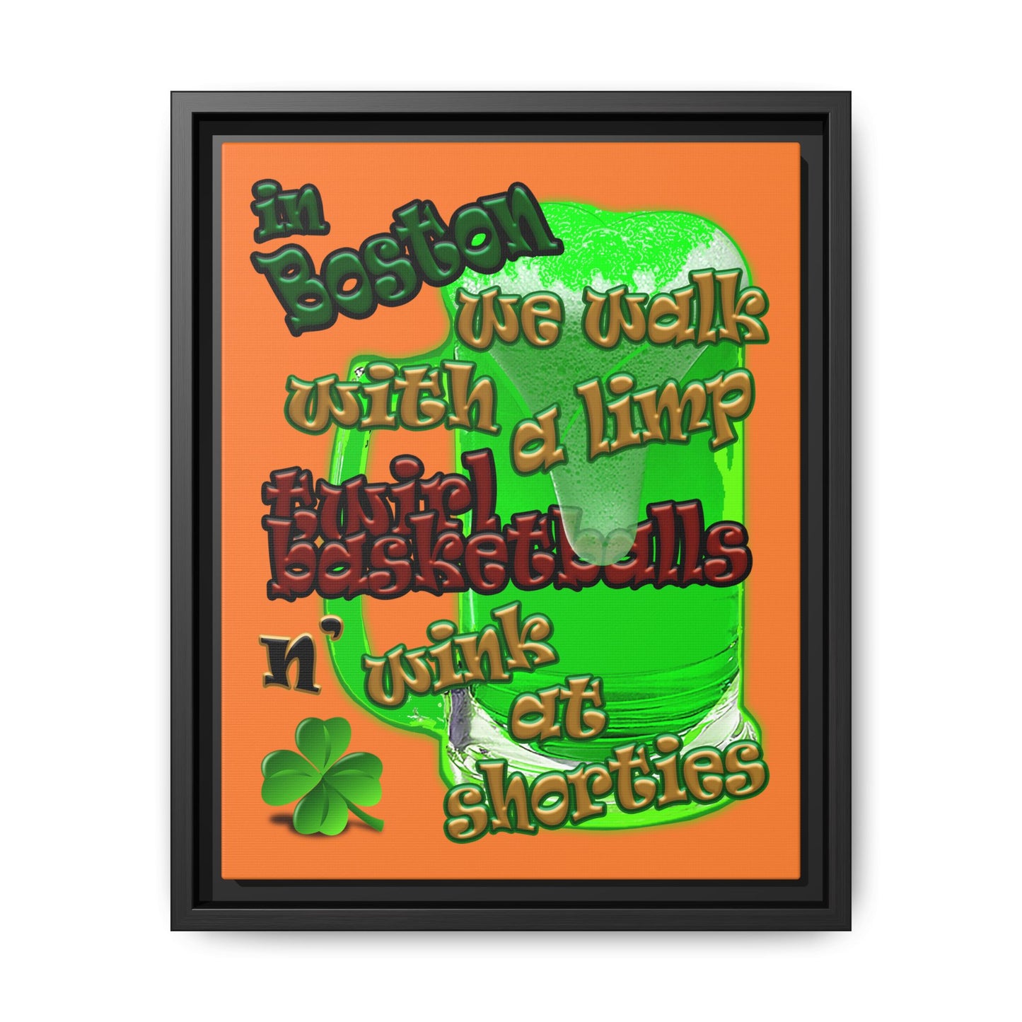 celtics logo - framed canvas art (crusta)