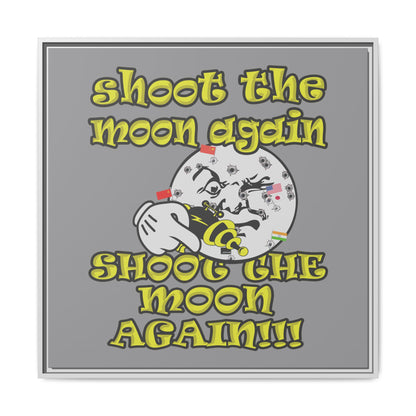 shoot the moon again - framed canvas art (grey)