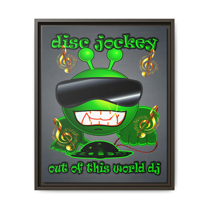 disc jockey - framed canvas art (grey-light grey)