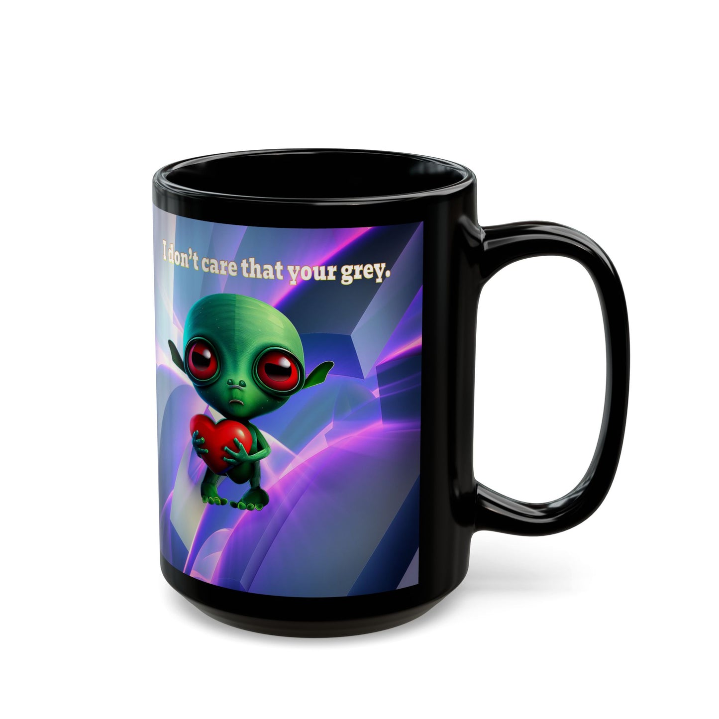 I don't care that your grey - Black Mug (grey-pink wave)