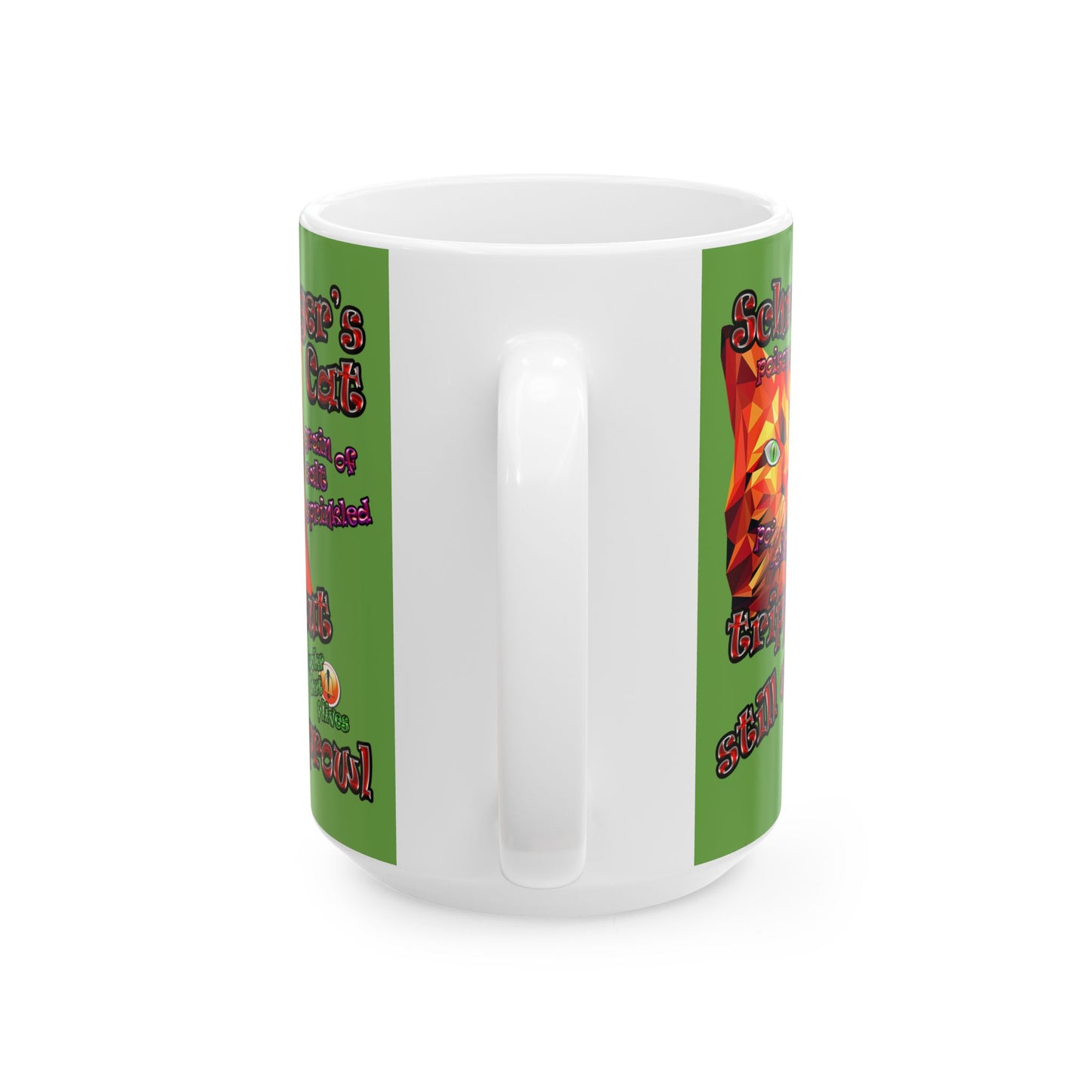 schrodinger's cat - White Mug (green)