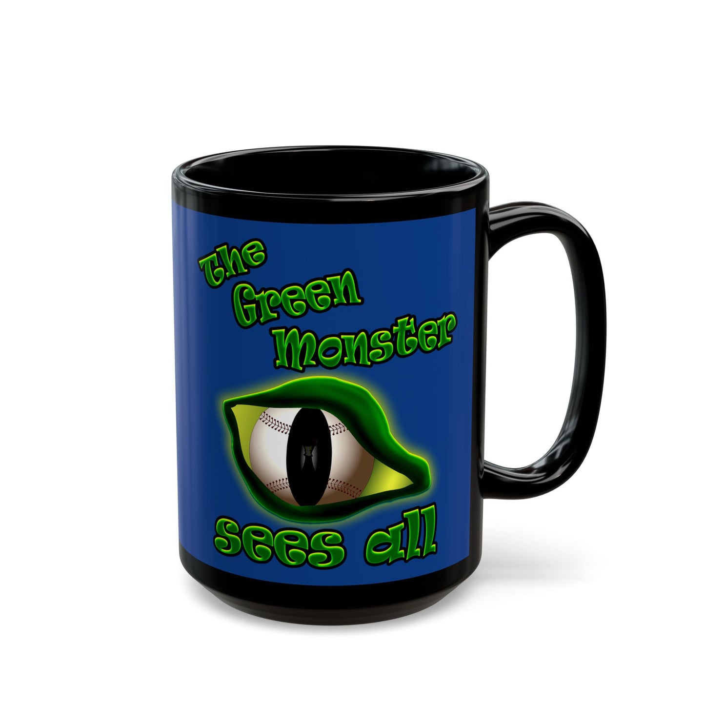 green monster - Black Mug (dark blue)