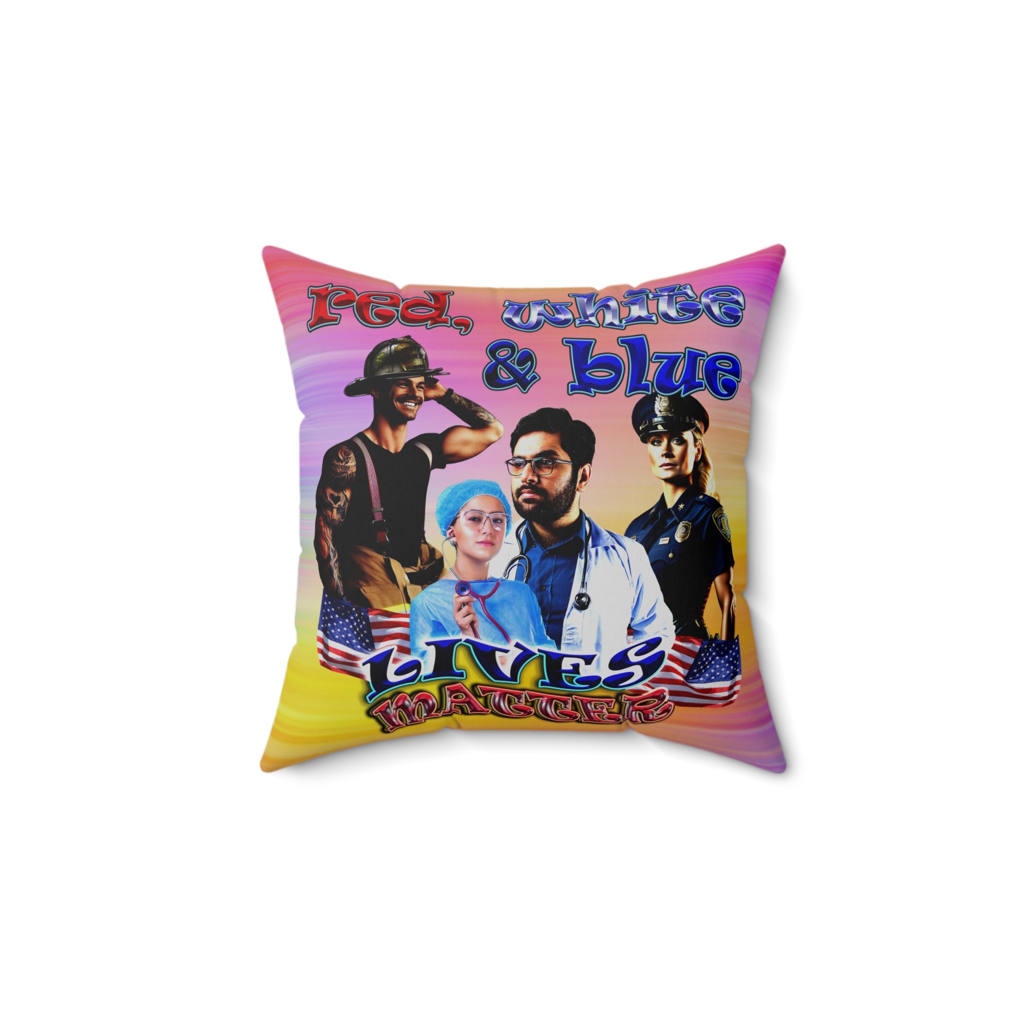 rw&b lives matter - Spun Polyester Square Pillow - (color blur)