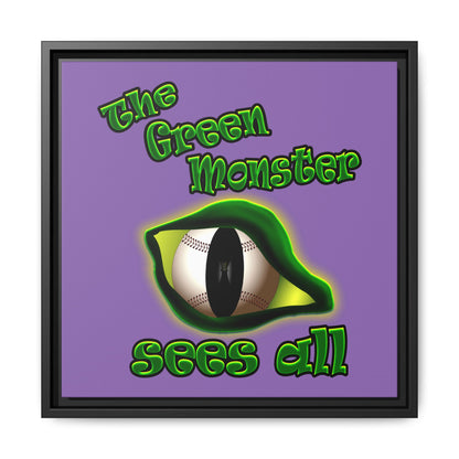 green monster - framed canvas art (light purple)