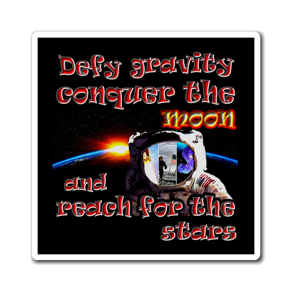 defy conquer reach - Magnets - (black)