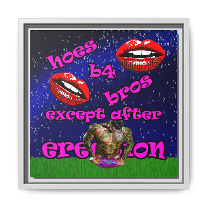 hoes b4 bros - framed canvas art ('snoops' background)