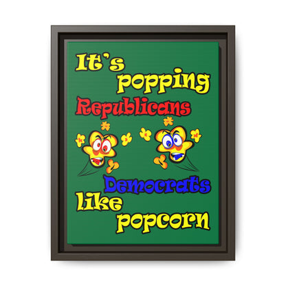 popping like popcorn - framed canvas art (dark green)
