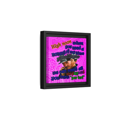 high noon - framed canvas art (pink swirl)