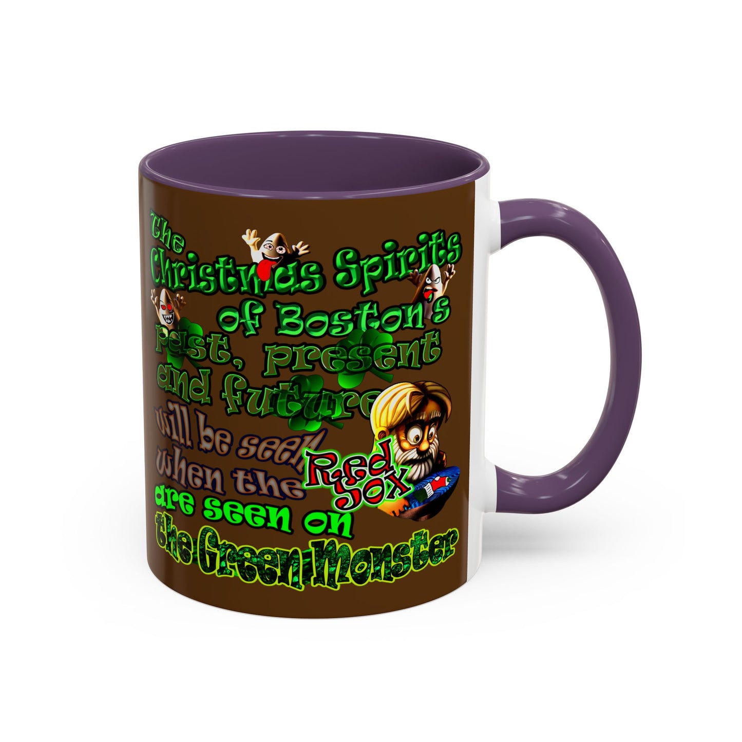 christmas spirits of boston - Accent Mug (brown)