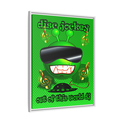 disc jockey - framed canvas art (logo green)