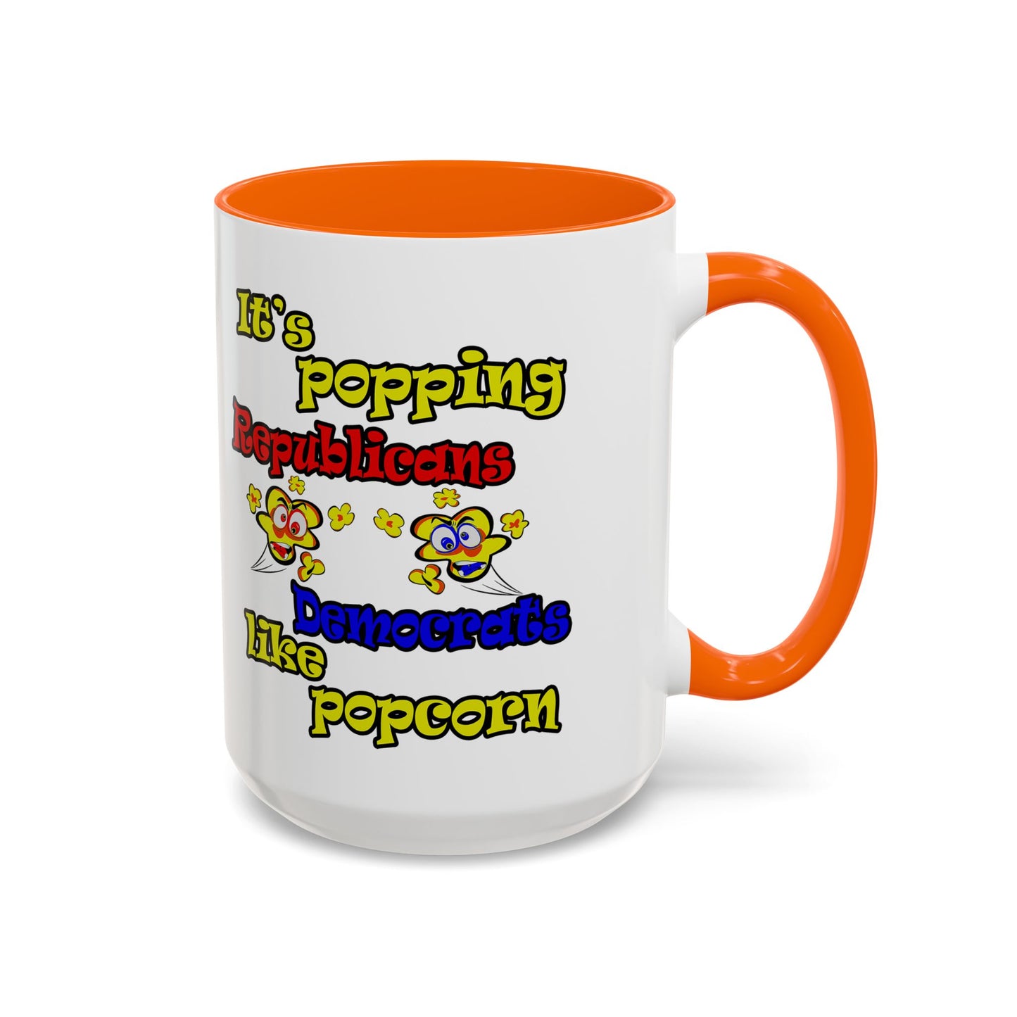 popping like popcorn - Accent Mug (white)