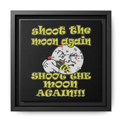 shoot the moon again - framed canvas art (black)