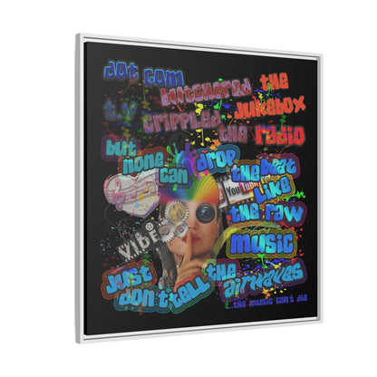 drop the beat - framed canvas art (black)