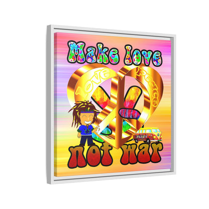 love peace - framed canvas art (color blur)