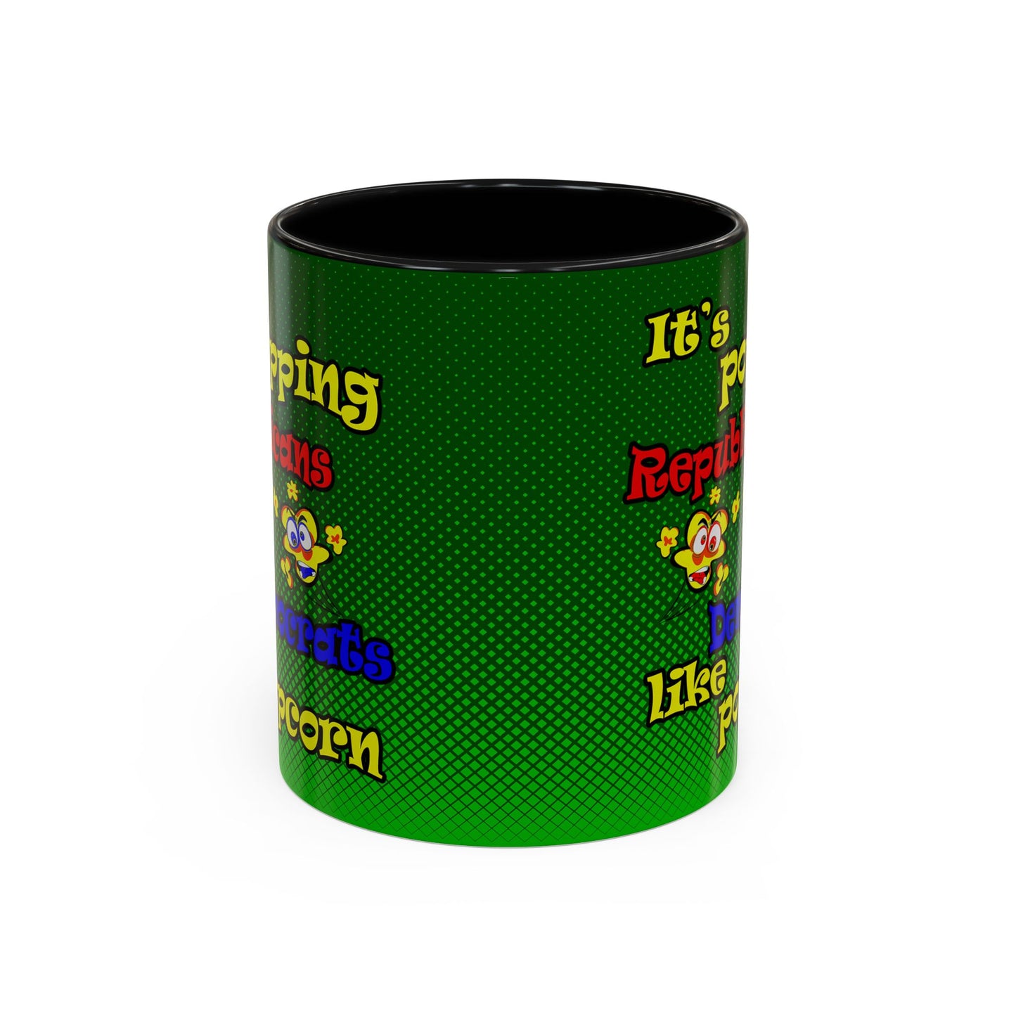 popping like popcorn - Accent Mug (logo green)