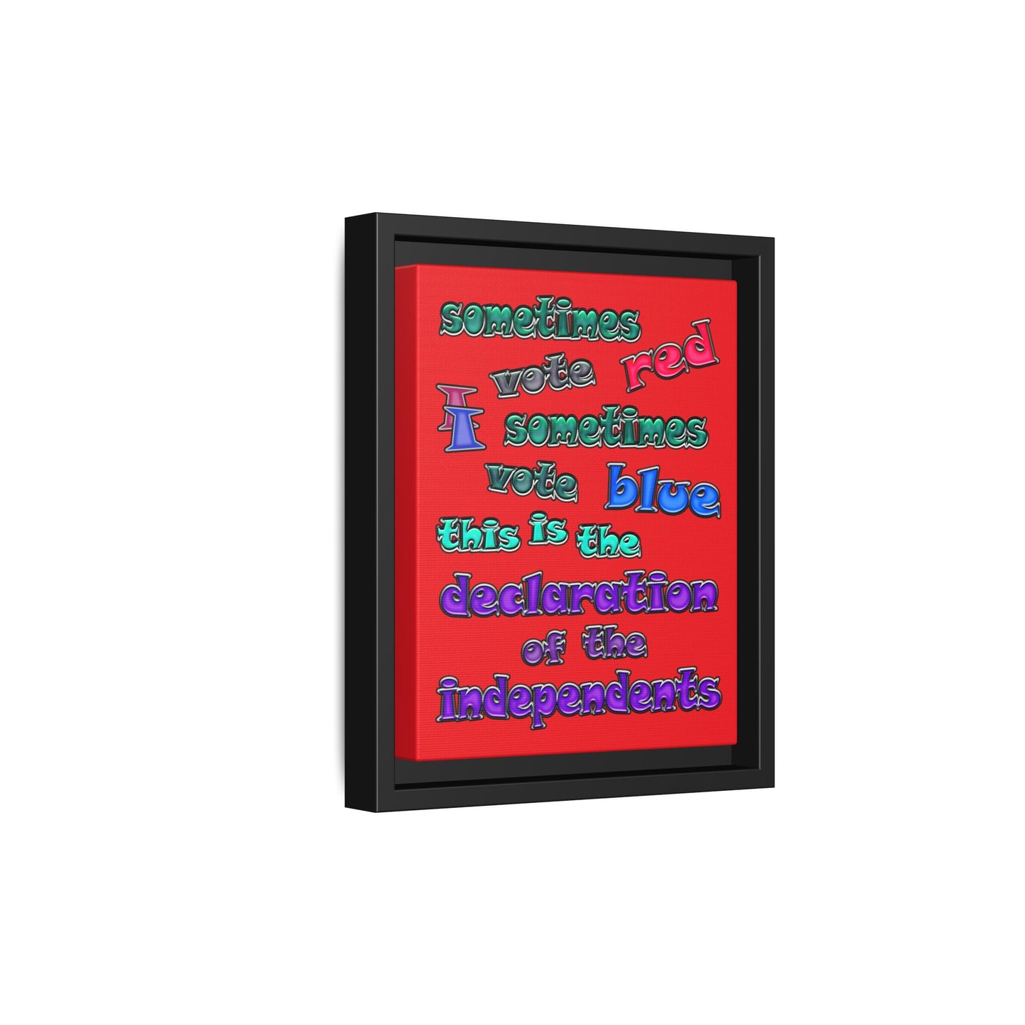declaration of the independents - framed canvas art (red)
