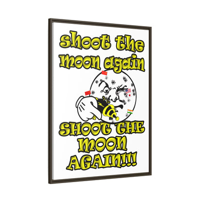 shoot the moon again - framed canvas art (white)