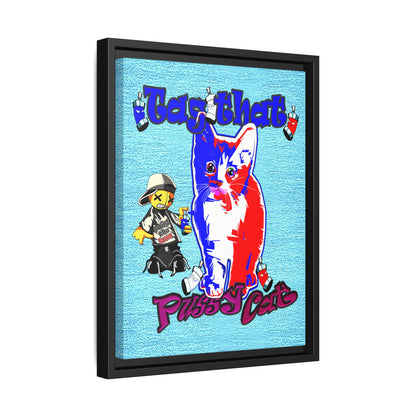 tag that - framed canvas art (faded blue)