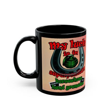 my luck - Black Mug (yellow-orange wave)