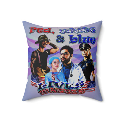 rw&b lives matter - Spun Polyester Square Pillow - (light blue-pink wave)