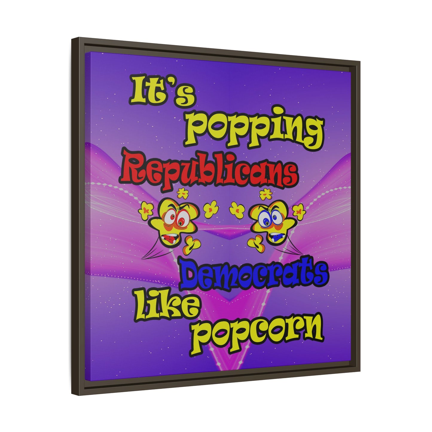 popping like popcorn - framed canvas art (purple-pink wave)