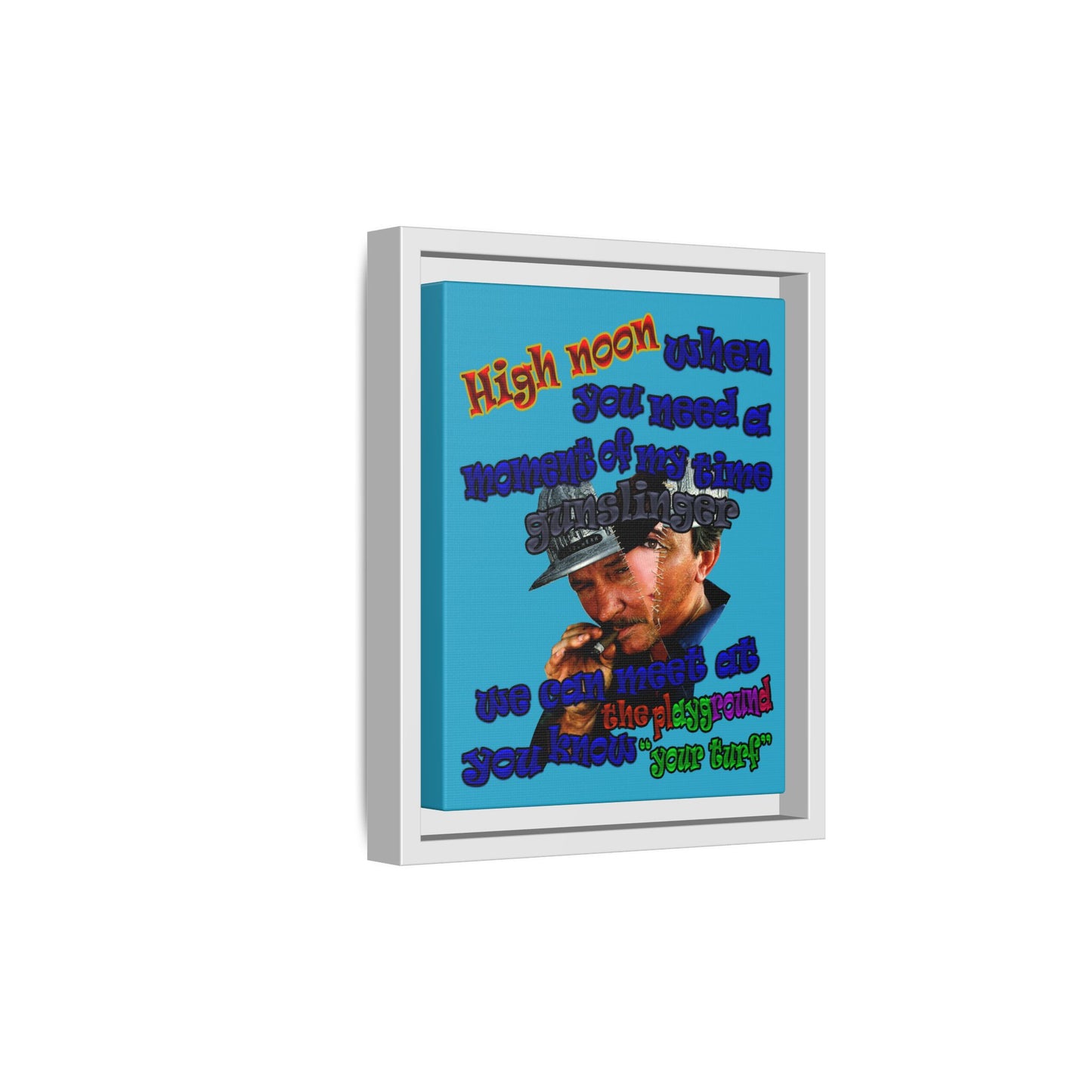 high noon - framed canvas art (turquoise)