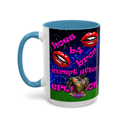 hoes b4 bros - Accent Mug ('snoops' background)