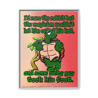 turtle race - framed canvas art (yellow-orange wave)