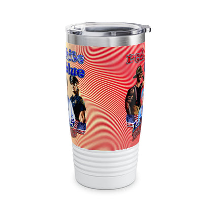 rw&b lives matter - Ringneck Tumbler, 20oz (yellow-orange wave)