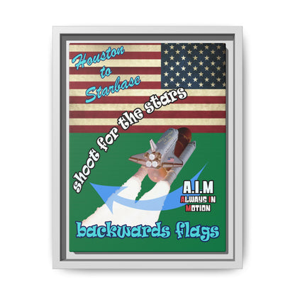 shoot for the stars - framed canvas art (dark green)