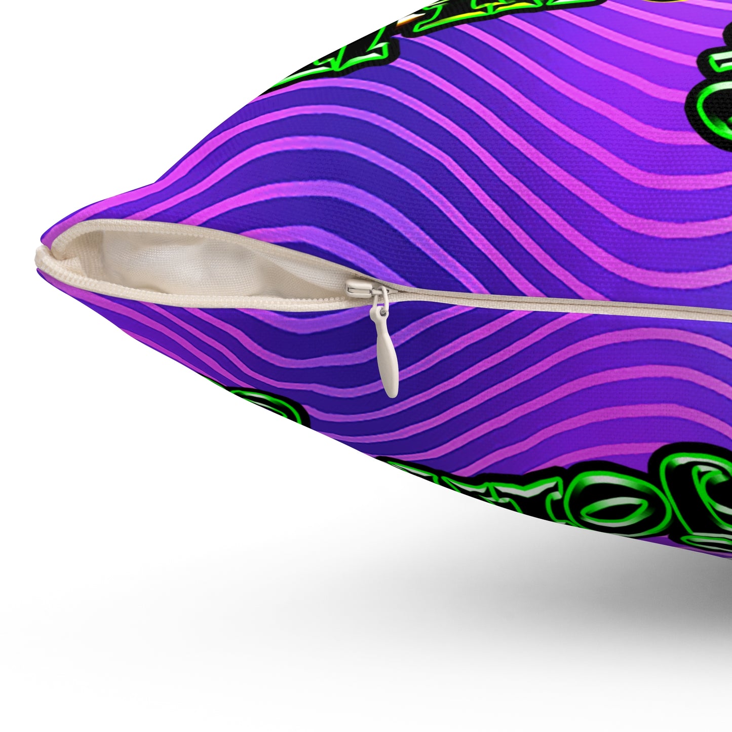 og - Spun Polyester Square Pillow - (purple wave)