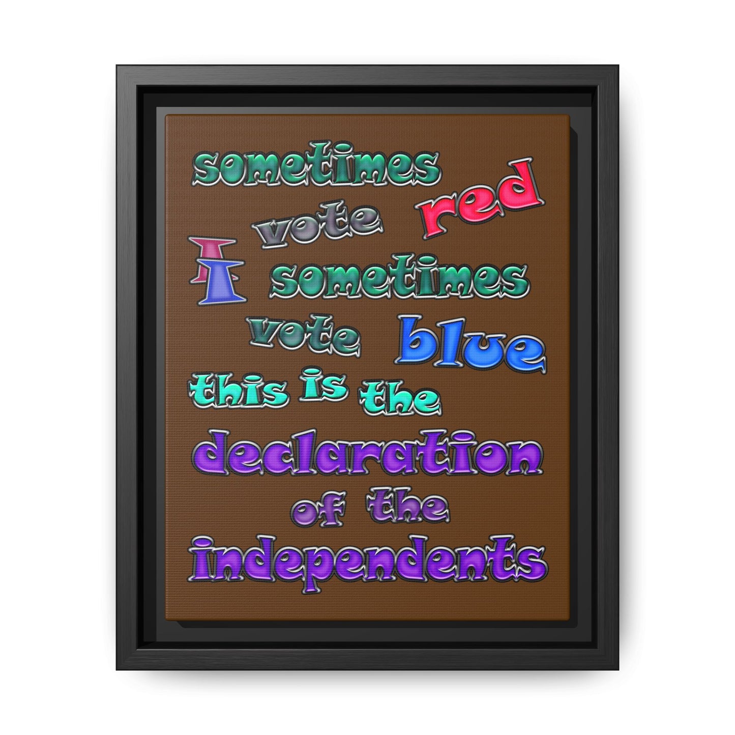 declaration of the independents - framed canvas art (brown)
