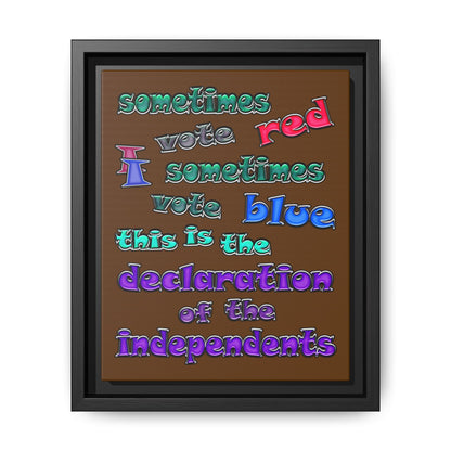 declaration of the independents - framed canvas art (brown)