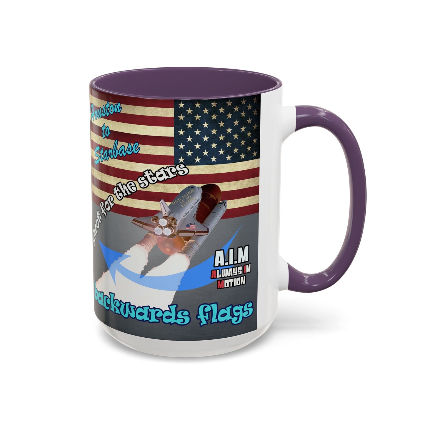 shoot for the stars - Accent Mug (grey-light grey)