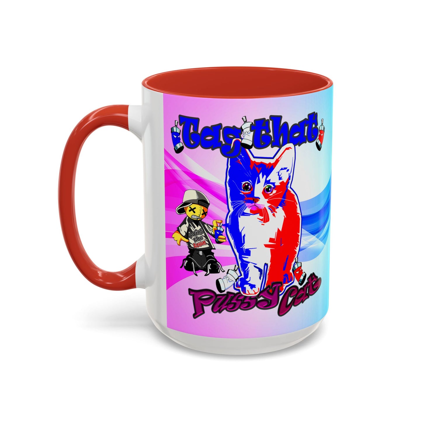 tag that - Accent Mug (light blue-pink wave)
