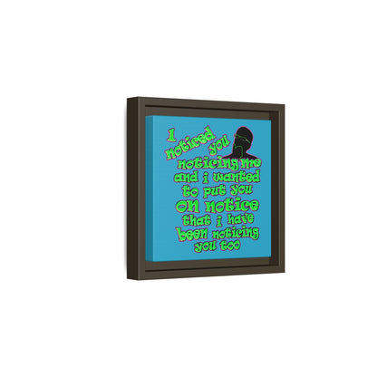 noticed you noticing - framed canvas art (turquoise)