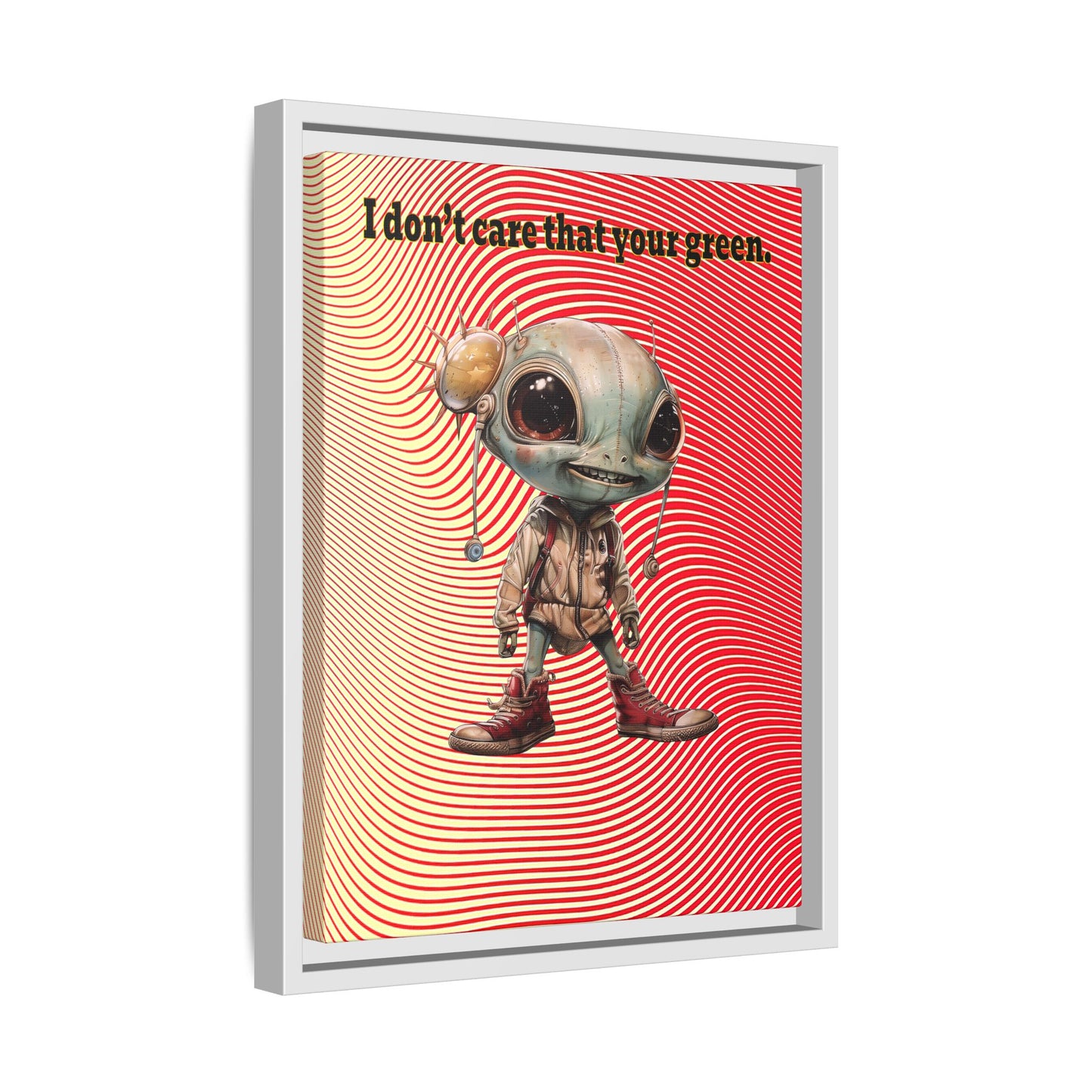 I don't care that your green - framed canvas art (yellow-orange wave)