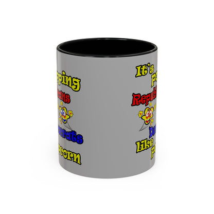 popping like popcorn - Accent Mug (light grey)