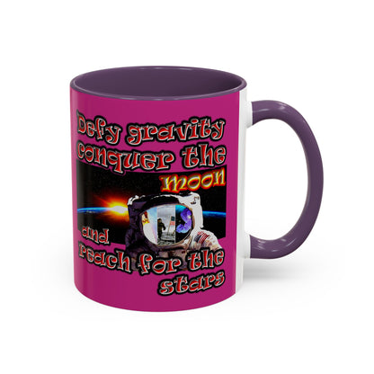 defy conquer reach - Accent Mug (pink)