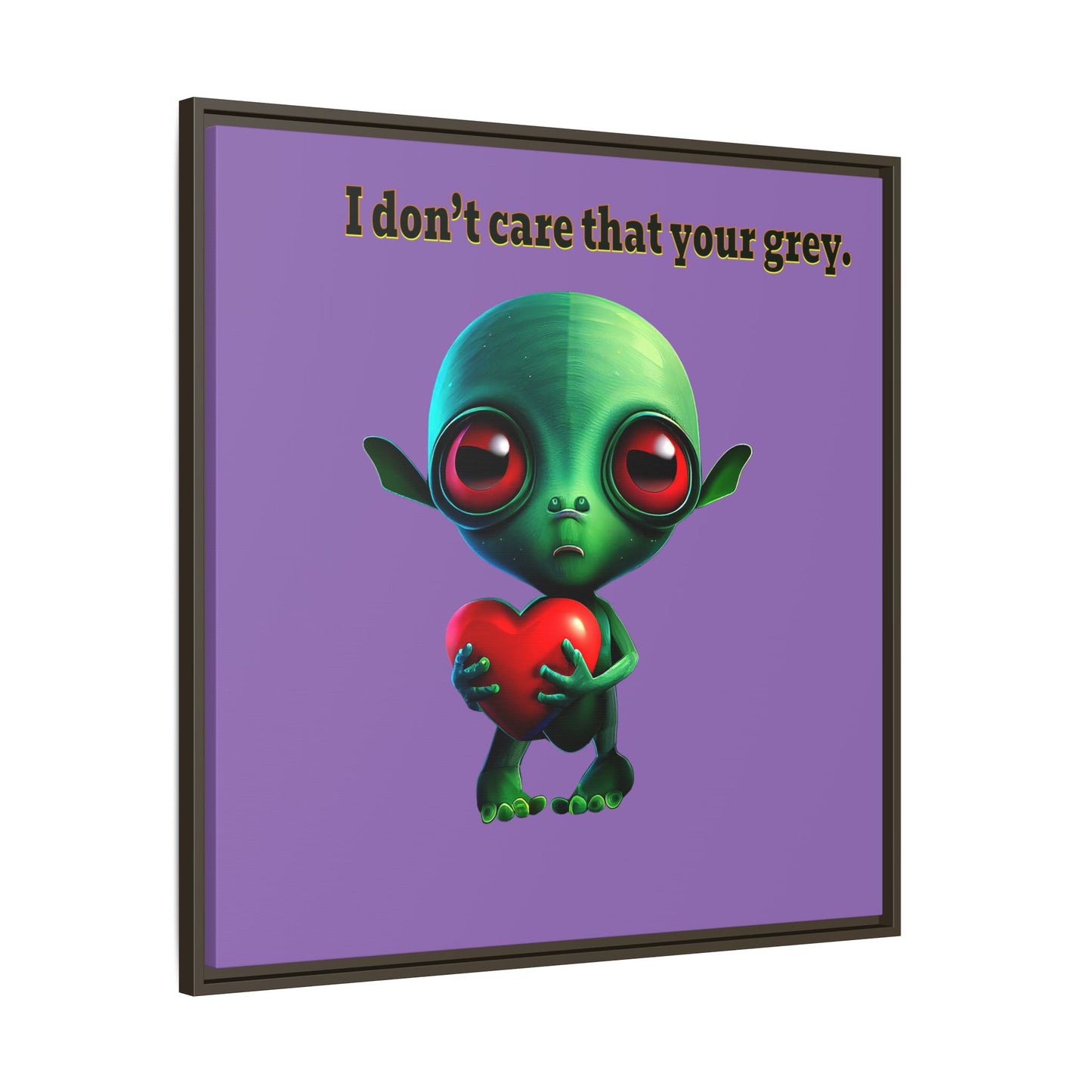 I don't care that your grey - framed canvas art (light purple)