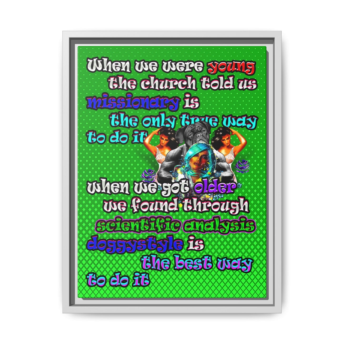 doggystyle - framed canvas art (logo green)