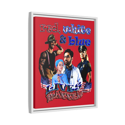 rw&b lives matter - framed canvas art (dark red)