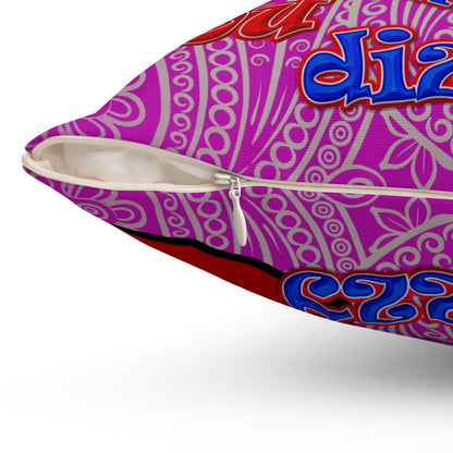 santa's shoes - Spun Polyester Square Pillow - (pink swirl)